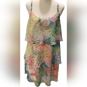 Lane Bryant Tiered Dress, Lined, Lightweight, Womens Size 16 Multicolor